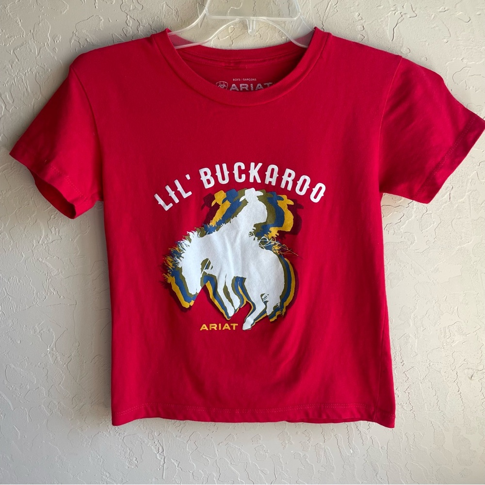 Boys Ariat Red Block Rodeo T Shirt Small - Picture 2 of 7